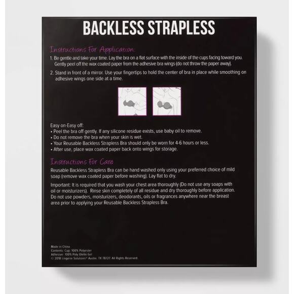 Fashion Forms Women's Adhesive Strapless Backless Bra - Nude Size C - Picture 3 of 3